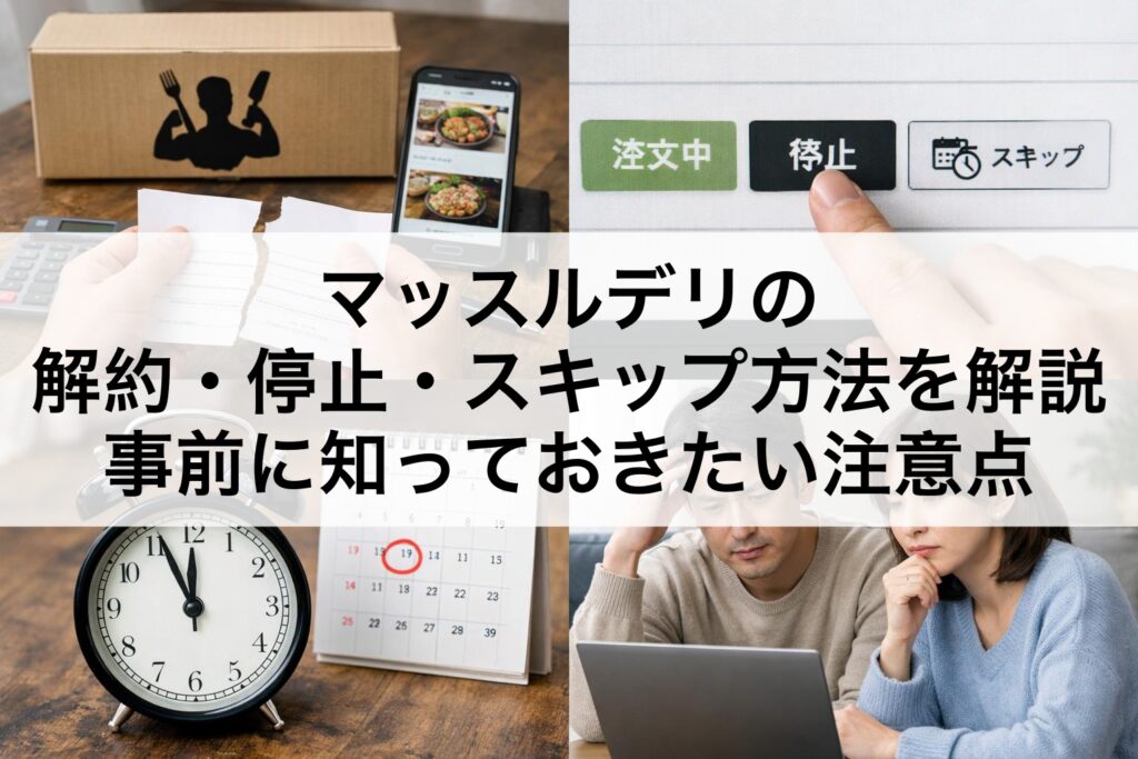 マッスルデリの解約・停止・スキップ方法を解説｜事前に知っておきたい注意点